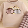 thumbnail image 4 of NOLDARES Infant Toddler Girls Cute 2pcs Fall Winter Outfits Long Sleeve Round Neck Print Top and Elastic Waist Pants Set Clothes Clothing(Brown,12-18 M), 4 of 4