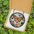thumbnail image 5 of Butterflies Flowers Stained Glass Suncatcher, Butterfly Window Hanging, Butterfly Floral Suncatcher, Mothers Day Gift, Window Hanging Décor, 5 of 6