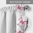 thumbnail image 5 of Cute Pink Bow Valances for Windows Pink Ribbon Day Mother's Day Valentine's Day Rod Pocket Curtain Valance Window Treatment Short Curtains for Kitchen Living Room, 42"x12", 5 of 9