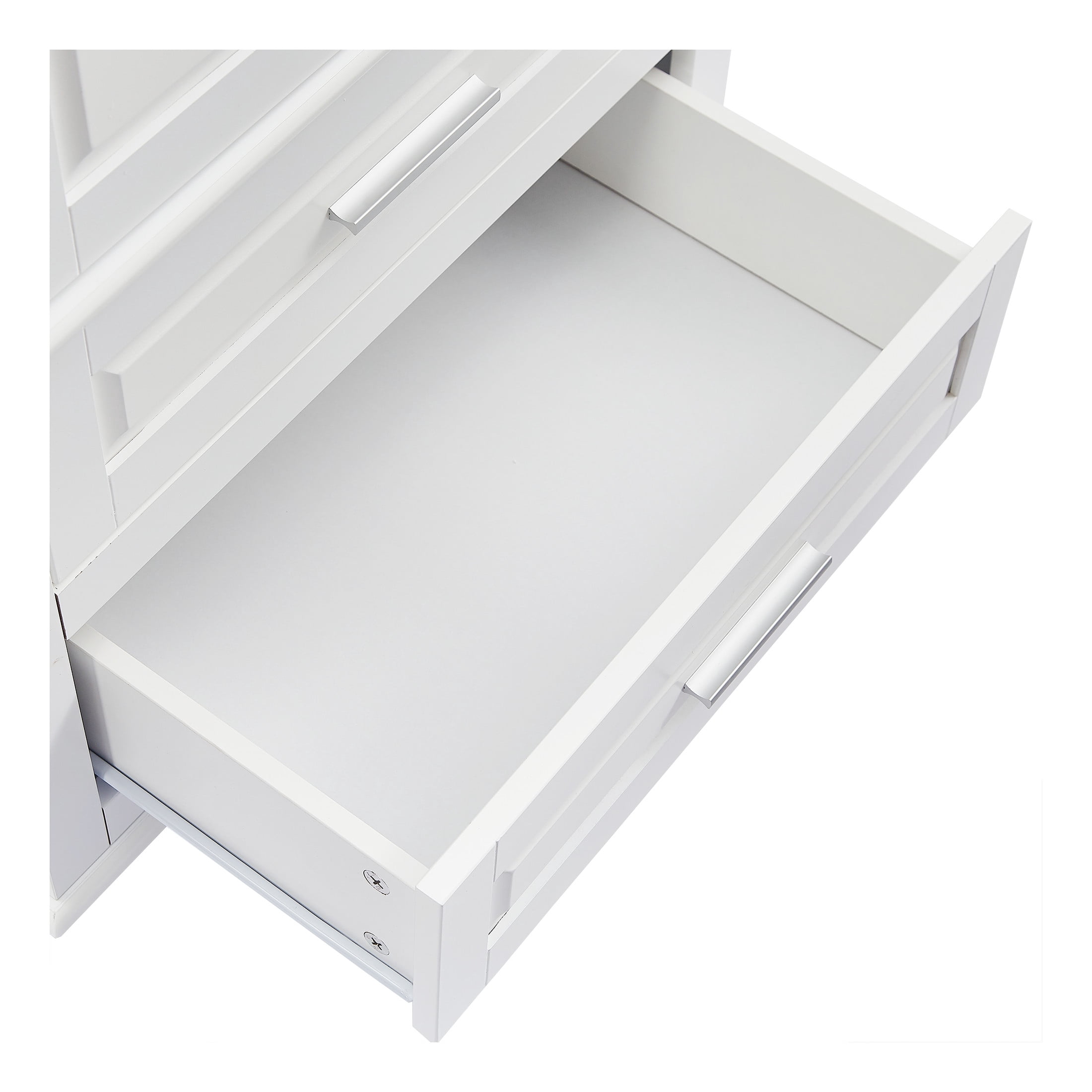 Torsi Modern Double Door Storage Cabinet with Drawers and Adjustable Shelves, White