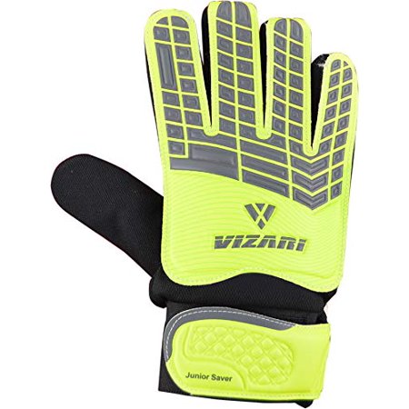 Vizari Junior Saver Soccer Goalkeeper Gloves (7  Yellow / Grey / Black)