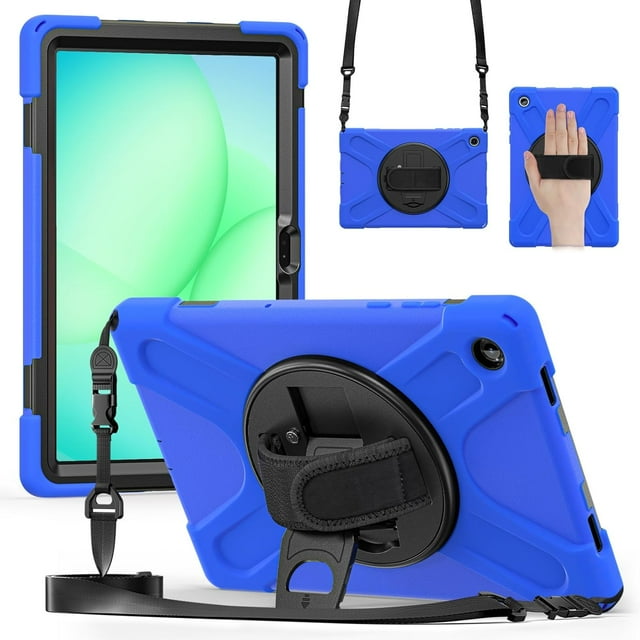 Funda para Samsung Galaxy Tab A11 Plus de 11 pulgadas (2025) y A9 Plus de 11 pulgadas (2023), funda protectora infantil a prueba de golpes con portalápices, correa de mano giratoria de 360 grados