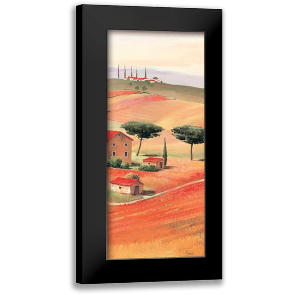 Renee 8x14 Black Modern Framed Museum Art Print Titled - Tuscan Vilage VI