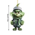 thumbnail image 2 of Grinch Christmas Decorations Horror Movie Theme Pendant,8cm Creative Xmas Flat Hanging Ornament Christmas Tree Pendants Craft Collection,Xmas Party Tree Decor,Birthday Gift For Boys Girls, 2 of 2