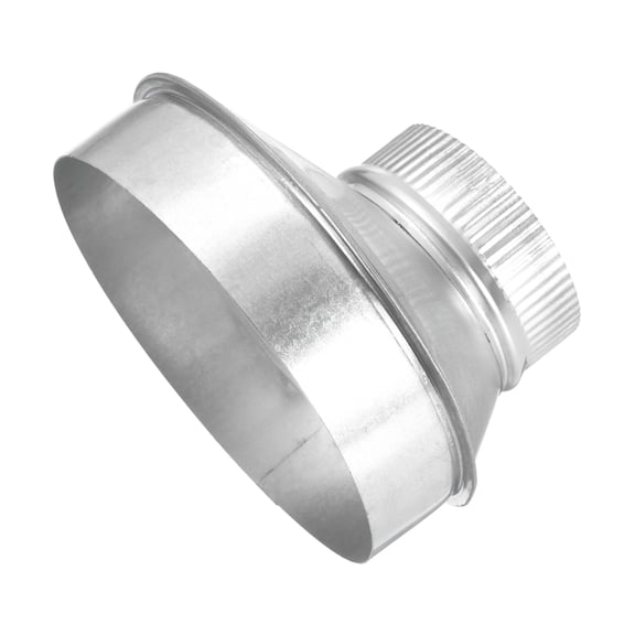 Uxcell Eccentric Duct Reducer (7" to 4" ) - Galvanized Steel Crimped End Ducting Connector Increaser Round Air Duct Adapter Pipe Vent Inline Fitting for HVAC Ventilation System, Silver