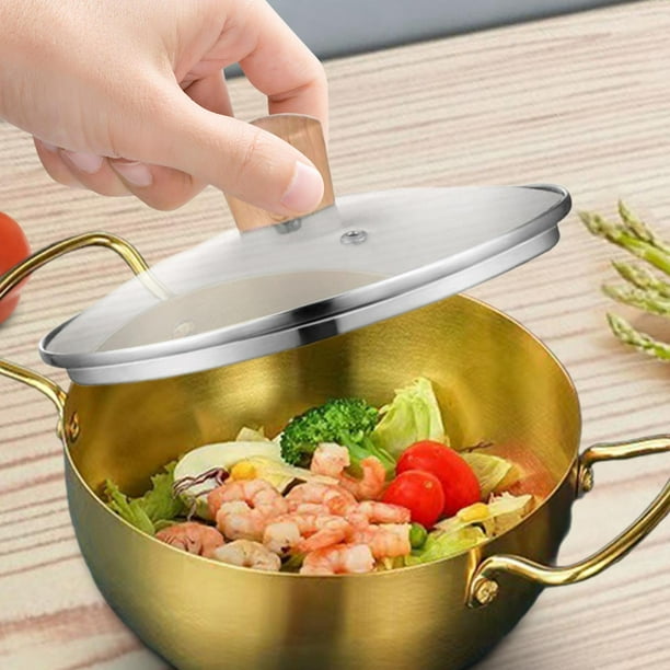 Olla de fideos Ramen coreano, olla de cocina, olla de sopa coreana multiusos, olla de fideos instantáneos para reuniones familiares, regalos de Picnic 16cm