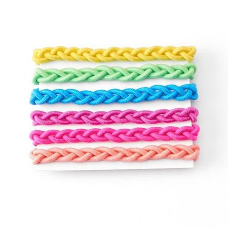 39925t Braided Elastics 6pcs Card 1 Pack Hair Ties By Scunci
