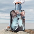 thumbnail image 7 of Hirioo Flower Crown White Horse for Elasticity Suitcase Cover (No luggage Included) Durable Luggage Protector Fits 18-32 Inch Luggage-Medium, 7 of 7