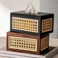 thumbnail image 4 of Solid Wood Rattan Tissue Box High Values Rattan Drawer Home Bedroom Living Room Coffee Table Paper Drawer, 4 of 5