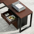 thumbnail image 6 of Tribesigns 70.8” L-Shaped Executive Desk with File Cabinet, Large Executive Office Desk with Removable File Cabinet, Modern Business Furniture Set for Home Office, Dark Walnut, 6 of 6