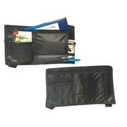 2-Pack Deluxe Auto Car Visor Organizer Item Holder Storage Multi-Pocket w/ Velcro Strap (Pack of 2, Black)