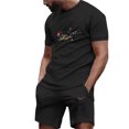thumbnail image 2 of Ensemble Deux Pièces T-Shirt Col Rond + Shorts pour Hommes Été Mode Imprimé Décontracté Sport Confortable, 2 of 6