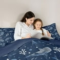 thumbnail image 4 of Feelyou Shark Coral Twin Bedding Sets 7pcs, Blue Cartoon Sea Animal Bedding Comforter Set, 4 of 8