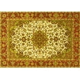thumbnail image 1 of Ahgly Company Machine Washable Indoor Rectangle Persian Yellow Traditional Area Rugs, 5' x 7', 1 of 4