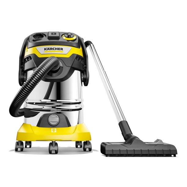 Kärcher WD 6 P S - Aspiradora Multiusos para Tienda en húmedo/seco de 8 galones con Accesorios, función de soplador, Limpieza semiautomática de filtros, diseño de Ahorro de Espacio, Resistente