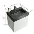thumbnail image 4 of 24" White Bathroom Vanity with Sink, Large Storage Wall Mounted Floating Bathroom Vanity for Modern Bathroom(without Drain and Faucet), 4 of 6