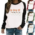 thumbnail image 1 of VKOYWKM Chandail à Col Rond pour Femmes Chandail d'Halloween avec Fantôme Mignon et Effrayant Chandails Graphiques Surdimensionnés Raglan à Manches Longues Chandail d'Automne à Enfiler Hauts Tenues de Fête d'Halloween pour Femmes, 1 of 8