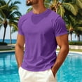 thumbnail image 2 of Sewkxo Crewneck Tshirts Men Plain T Shirts Relaxed Fit Basic Tees Soft,Purple 3XL, 2 of 5