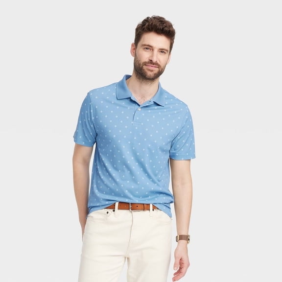 Men's Performance Polo Shirt -  Blue L