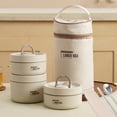 thumbnail image 1 of PENGXIANG 2/3/4Pcs Thermal Bento Lunch Box Portable Leakproof Lunch Container Set Large Capacity Snack Box with Bag Spoon Chopsticks 304 Stainless Steel Thermal Bento Box for Kids Adults, 1 of 8