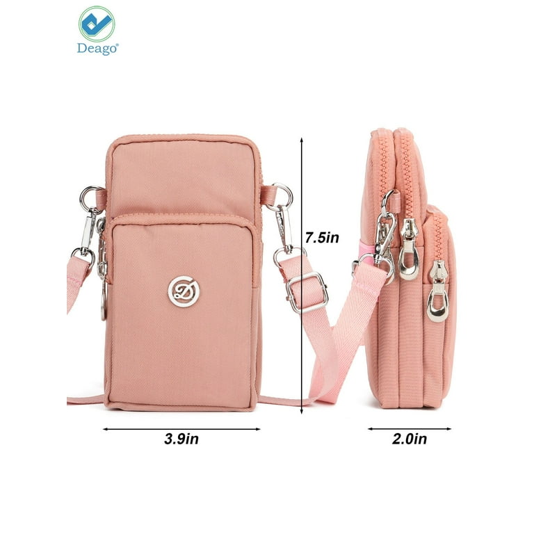 Gustave Nylon Crossbody Cell Phone Bag for Women, Mini Shoulder Handbag  Wallet Card Hold Purse Adjustable Armband Phone Bag for iPhone 12 11 Pro  Max XR XS X Galaxy Huawei, Wine Red 