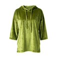 thumbnail image 4 of Oversized Sweatshirts for Women - 2026 Fall Winter Outfits Casual 3/4 Sleeve V Neck Comfort Hoodie Pullover, 4 of 5