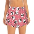 thumbnail image 2 of Balery French Bulldog Face Pantalones cortos deportivos para mujer con forro y dos bolsillos, elásticos, para entrenamiento, gimnasio, yoga-Medium, 2 of 7