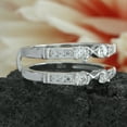 thumbnail image 5 of 3/5 ct t.w Round Cut Lab Created Moissanite Diamond Anniversary Wedding Solitaire Enhancer Guard Ring In 14K White Gold Over Sterling Silver(D Color,VVS1 Clarity, 0.60 Cttw)-9, 5 of 8