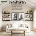 thumbnail image 7 of Riousery Floating Wall Shelves, Set of 3, 15.7" x 5.9" x 0.6", Black MDF Wood Wall Mounted Shelves for Bedroom, Bathroom, Living Room, Kitchen Storage & Display, 7 of 7