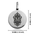 thumbnail image 2 of Stainless Steel Alphabet Letter M initial Round Medallion Keychain Circle Ring, 2 of 2