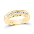 thumbnail image 2 of 14K Yellow Gold His Hers Round Diamond Cluster Matching Wedding Set 3/4ctw, Womens Size: 5-10, Mens Size: 7-13, 2 of 3