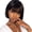 Black-10inchbob, variant on 10 Inch Straight Bob Wig with Bangs Synthetic Glueless Bob Wig with Brown Highlights, Ready to Go Short Wigs For Women 180 Density (Breathable Cap) (RSPO9#, 10inch)