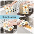 thumbnail image 2 of Yayeee 6 Pack Kitchen Dish Cloths Set for Washing Soft Drying Absorbent Microfiber Towels, Sunflowers and Leaves Pattern, 2 of 9