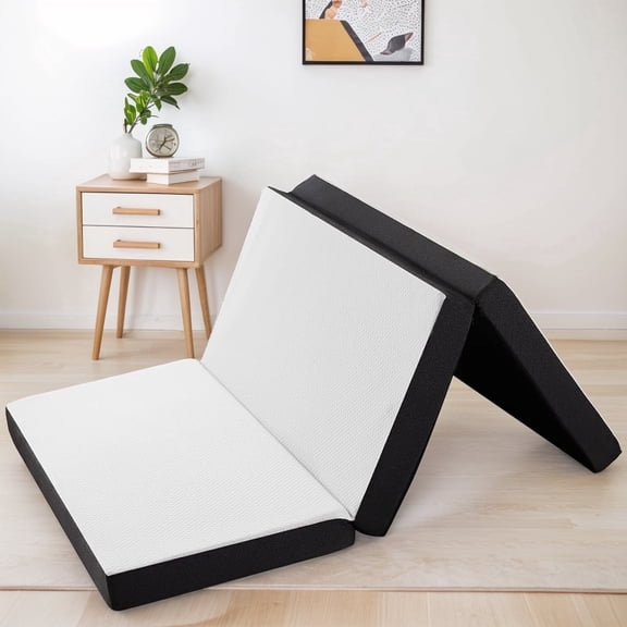 4-inch Tri Folding Memory Mattress with Removable Cover , Single Tri-Fold Mattress