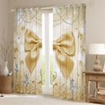 thumbnail image 2 of Erosebridal Gold Bowknot Blackout Curtains Set of 2 (52x84 Each),Sparkling Print Ballet Girls Window Curtains For Kids, 2 of 7