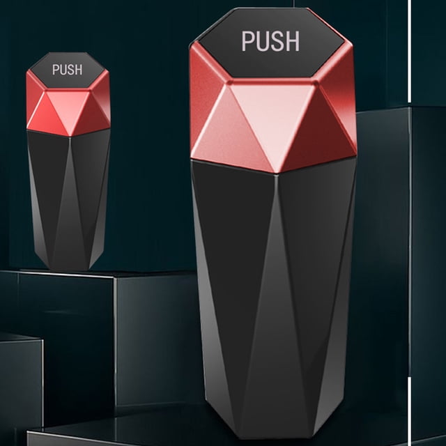 unbranded 1Ud Basurero Para Vehículo Rojo Con Tapa Sellada Ideal Para Almacenar Residuos Y