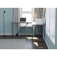 thumbnail image 3 of Safdie & Co. Computer Desk 59L Dark Taupe L-Shaped Black Metal, 3 of 4