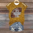 thumbnail image 3 of Graphic Tees for Women's T-Shirts T Womens Casual Fashion Printed Crew Neck Short Sleeve Pullover T Shirt Gold XXL, 3 of 4
