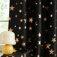 thumbnail image 3 of Exultantex Black out Kids Curtains for Bedroom Twinkle Foil Printed Curtain Drapes for Baby Room Darkening Curtains Grommet Top 2 pcs(Black,50x84in), 3 of 6