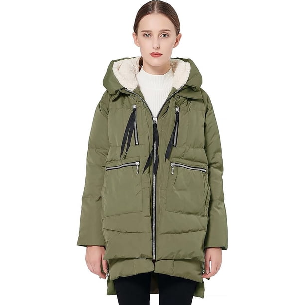 Chaqueta de plumón gruesa para mujer, parka con capucha, abrigo largo acolchado para invierno