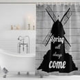 thumbnail image 2 of Shower Curtain Bathroom Set Vintage Farmhouse Barn Waterproof Fabric Shower Curtains with Grommets&Hooks, Ombre Gray Wooden Plank Privacy Bath Curtain for Bathtub 72x84in, 2 of 9
