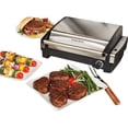 thumbnail image 3 of Hamilton Beach Electric Indoor Searing Grill Removable Easy-to-Clean Nonstick Plate, 6-Serving, Extra-Large Drip Tray, Stainless Steel (25360), 3 of 10