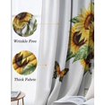 thumbnail image 3 of Spring Sunflower Blackout Curtains for Bedroom Living Room Darkening Curtains 63 Inches Long Yellow Butterfly Bows Pastoral Art Window Curtain 2 Panels Set Window Treatment Grommet Drapes 52"x63", 3 of 9