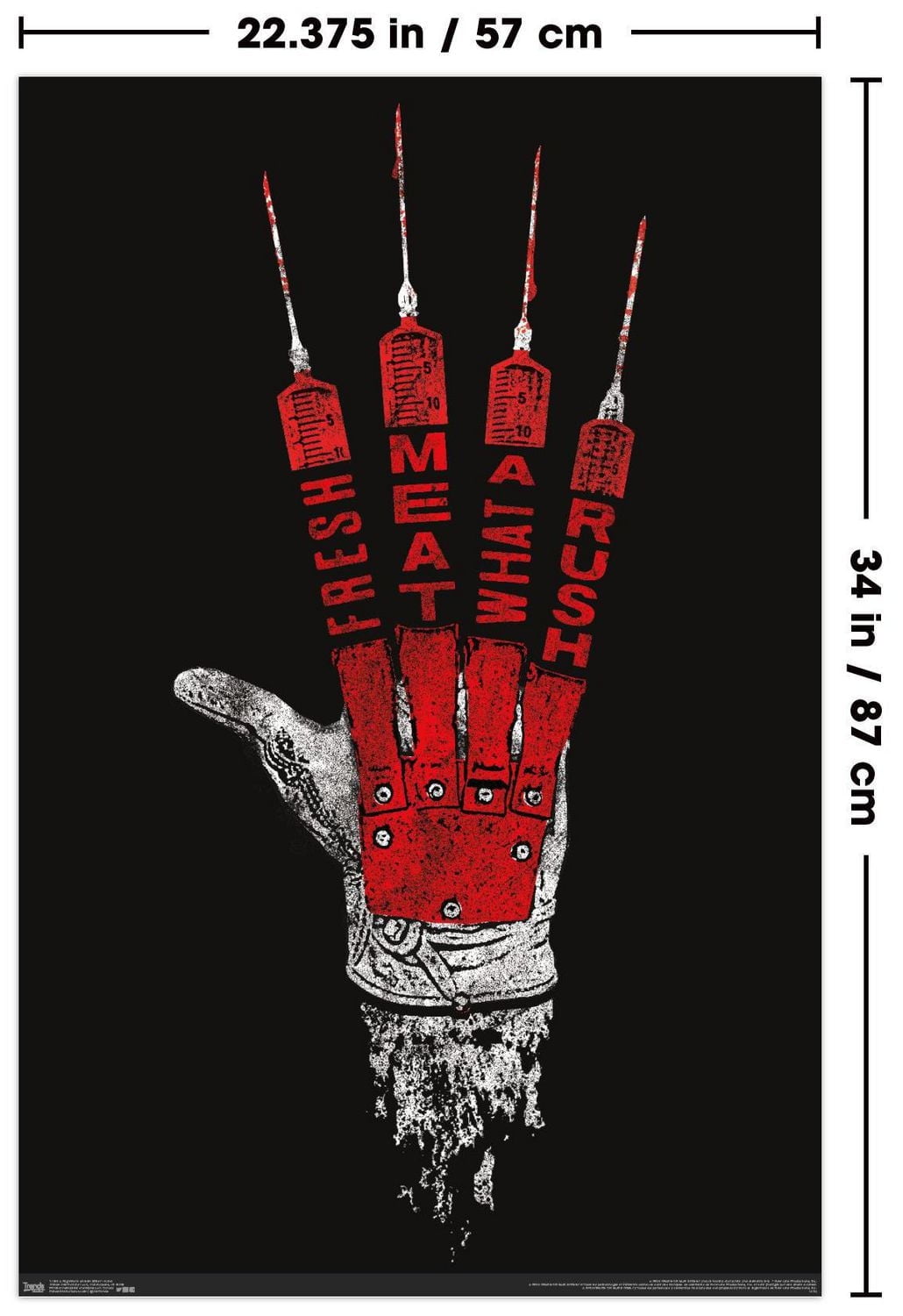 A Nightmare on Elm Street - Hand Wall Poster, 22.375" x 34"
