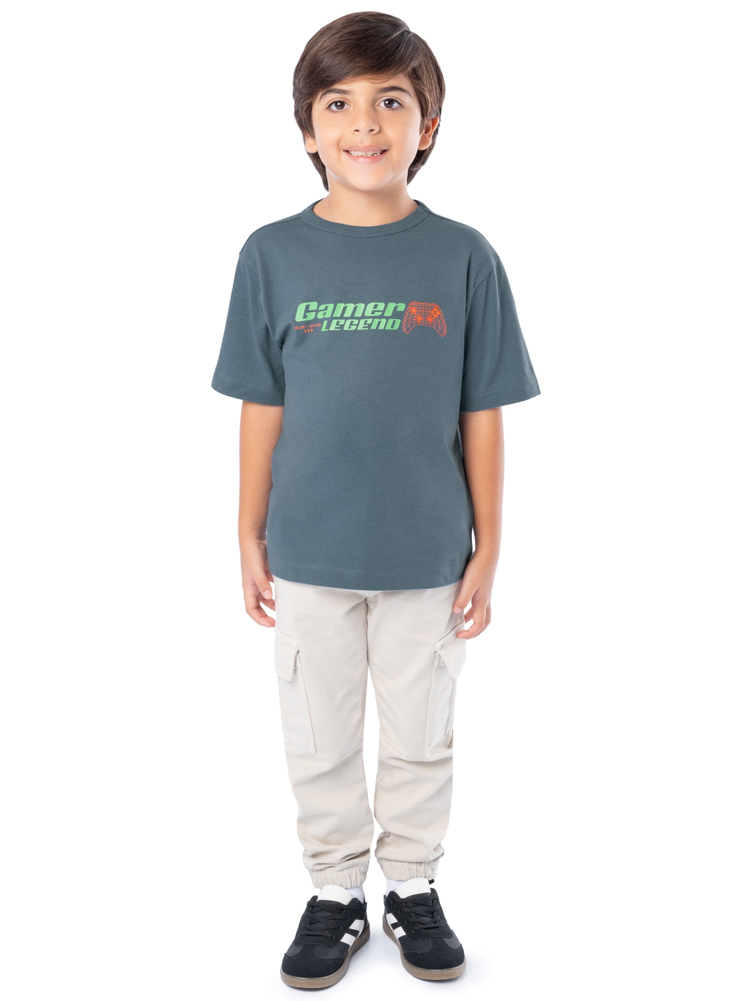 Wonder Nation Boy's Short Sleeve Elevated Graphic T-Shirt, Sizes 4-18 & Husky