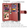 thumbnail image 5 of Samsung Galaxy Z Flip 5 Case, Galaxy Z Flip 5 Wallet Case Cover,PU Leather Cards Slots Holder [Kickstand] Flip Cover Magnetic Detachable Hard Case & Strap for Samsung Galaxy Z Flip 5 5G -Wine, 5 of 10