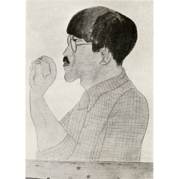 Leonard Tsuguharu Foujita, 1886 to 1968 Japanese Born French Painter. After The Drawing By Kiki From The Book Back to Montparnasse By Sisley Huddleston Published 1931 Poster Print, 12 x 17