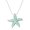 Aqua, variant on Starfish Pendant Necklace Earring Rhinestone Crystal Rhodium Plated 17 Inch Snake Chain J0889-BL