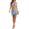 thumbnail image 2 of INSPIRAR CHIC Conjuntos de Bikini de 3 Piezas para Mujeres con Anillo en O, Parte Superior Bandeau, Parte Inferior de Triángulo con Hebilla en la Espalda, Trajes de Baño, Pequeño, Azul, 2 of 5