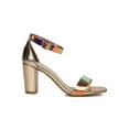 thumbnail image 2 of Women Holographic Metallic Ankle Strap Chunky Heel Sandal 18587, 2 of 6
